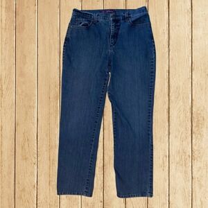 Gloria Vanderbilt Amanda Jeans Womens 10 Short Indigo Wash Straight Leg Stretch